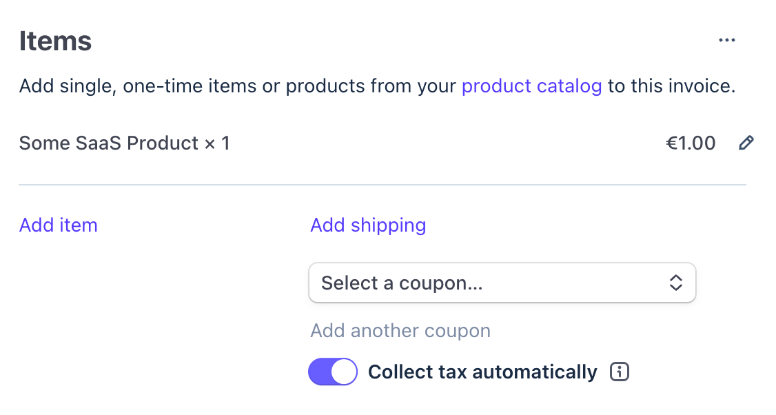 Stripe automatic tax collection settings